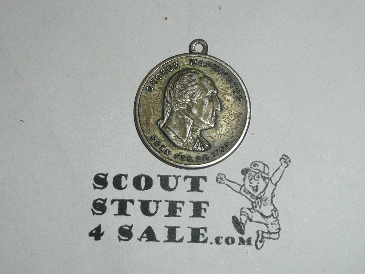 George Washington Trail Hike Boy Scout Trail Medal, pendant only