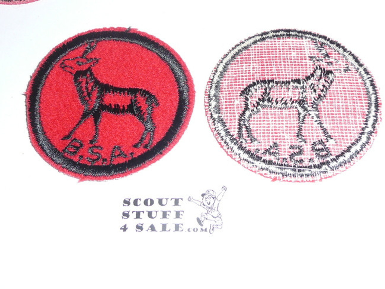 Antelope Patrol Medallion, Felt w/BSA black/White ring back, 1940-1955, lt use