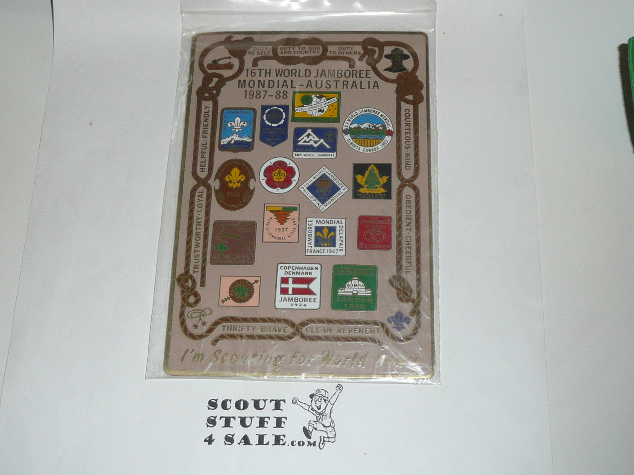 1987-1988 Boy Scout World Jamboree Metal Wall Decoration of all Jamboree emblems