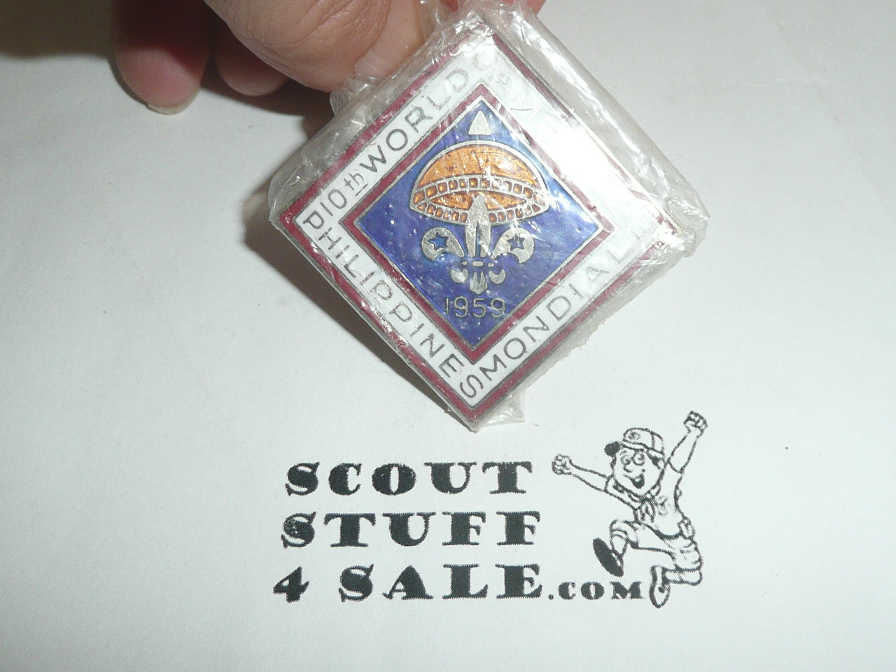 1959 Boy Scout World Jamboree Commemorative Enameled Neckerchief Slide