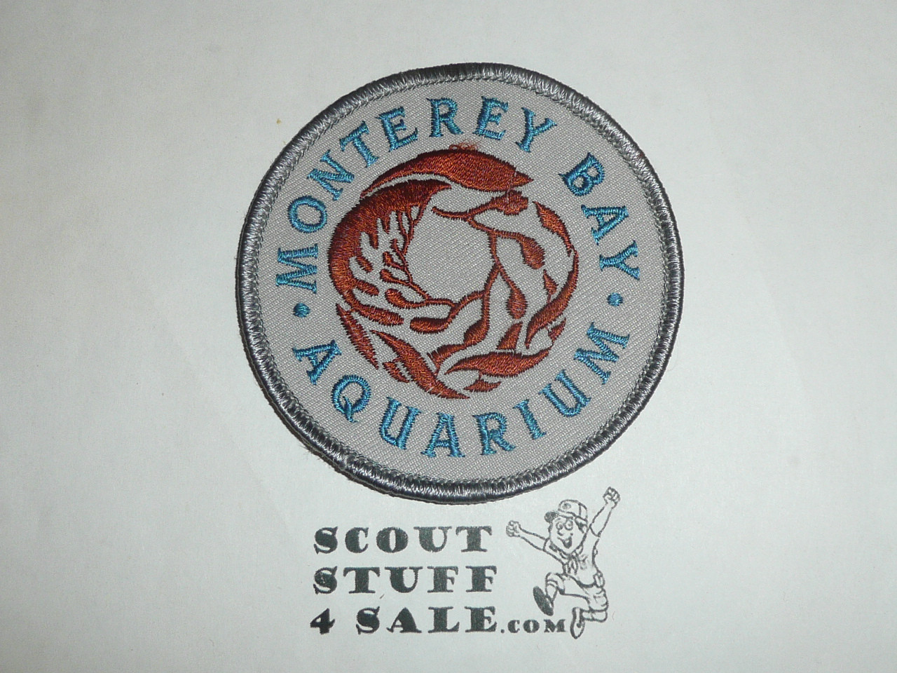 Vintage Monterey Bay Aquarium Travel Souvenir Patch, White