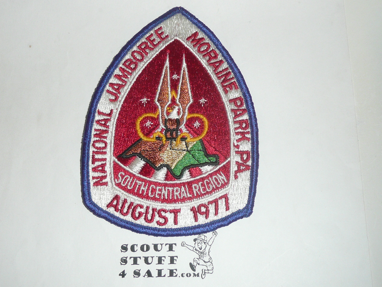 1977 National Jamboree South Central Region Jacket Patch, red center