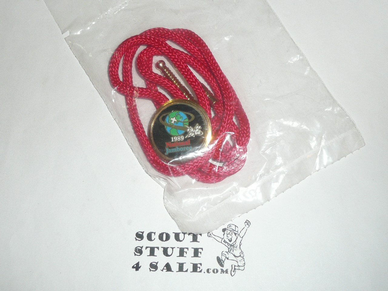1989 National Jamboree Bolo Tie, red cord