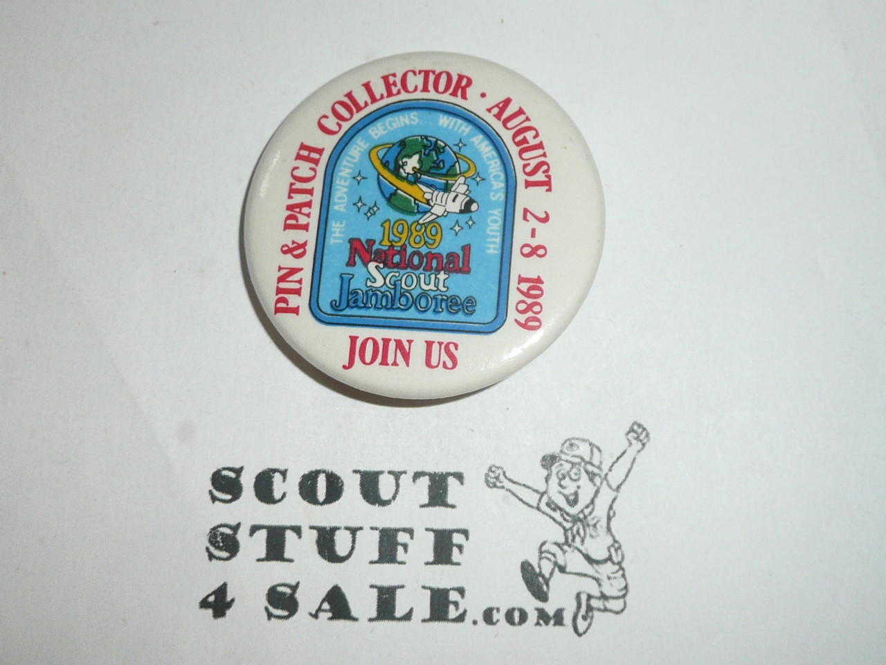 1989 National Jamboree Pin and Patch Collector Celuloid Button