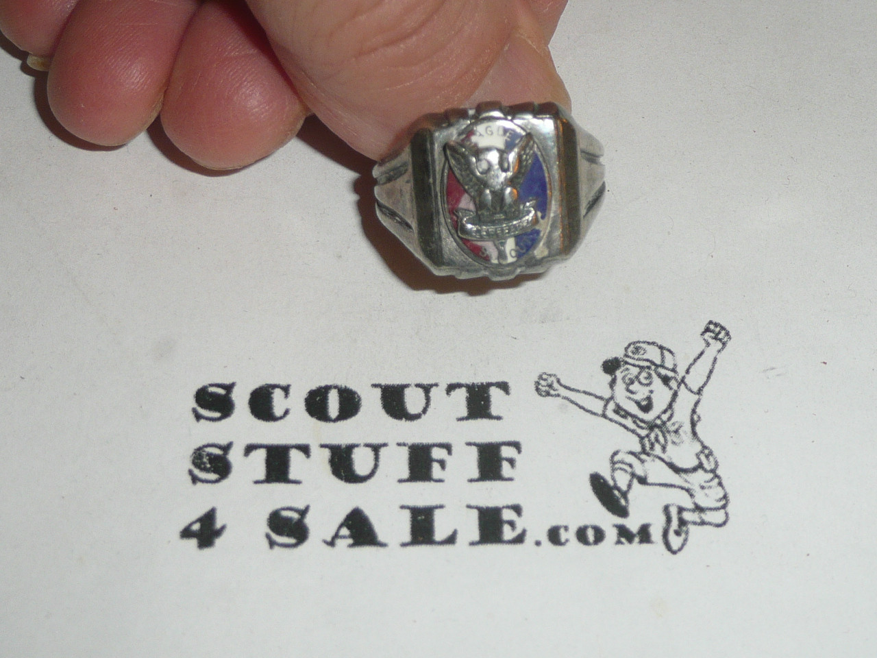 Eagle Scout Ring, 1940's STERLING Silver, MINT Condition, Size 10, Can be sized to fit