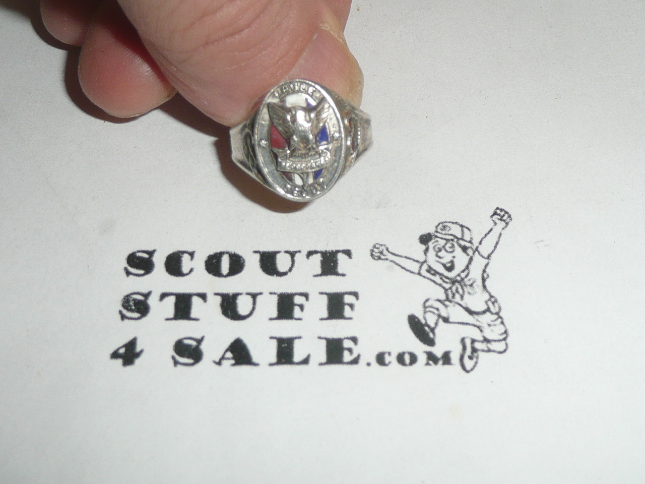 Eagle Scout Ring, 1930's, STERLING Silver, Horizontal knot, MINT Condition, Size 7, Can be sized to fit
