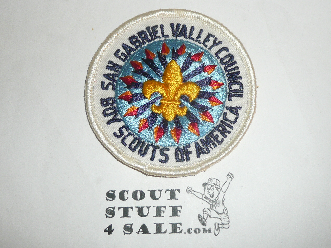 San Gabriel Valley Council Patch (CP), r/e white twill