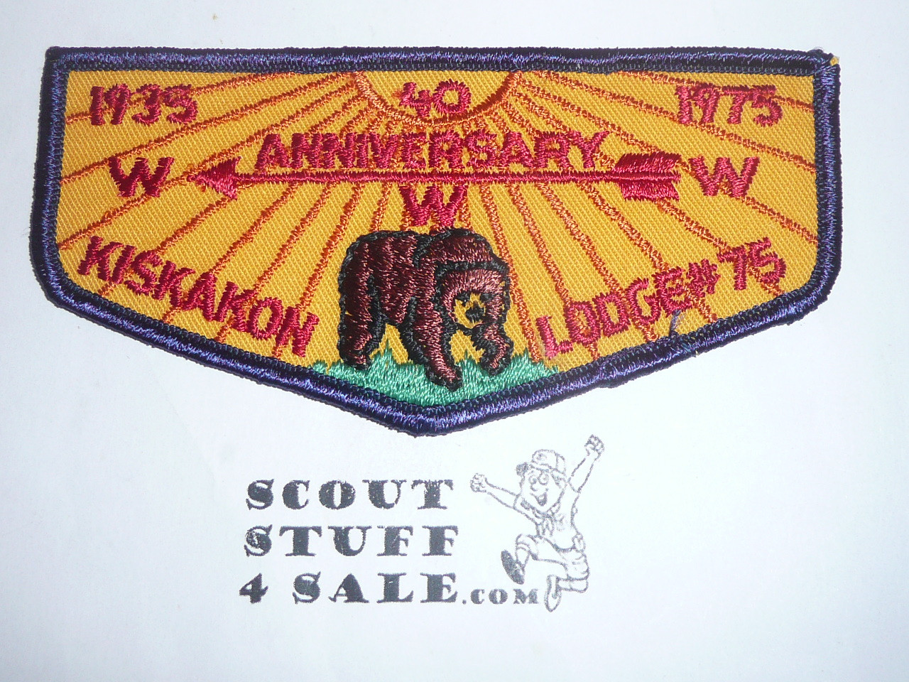 Order of the Arrow Lodge #75 Kiskakon f2 40th Anniversary Flap Patch