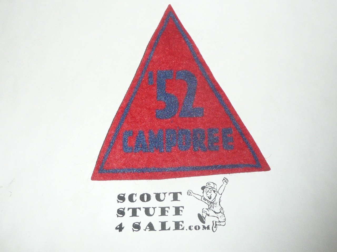1952 Camporee Patch, Generic BSA issue, red felt