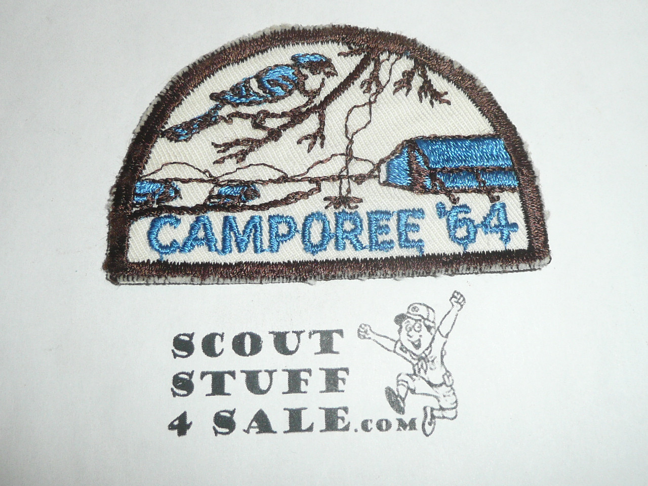 1964 Camporee Patch, Generic BSA issue, wht twill, brn c/e bdr