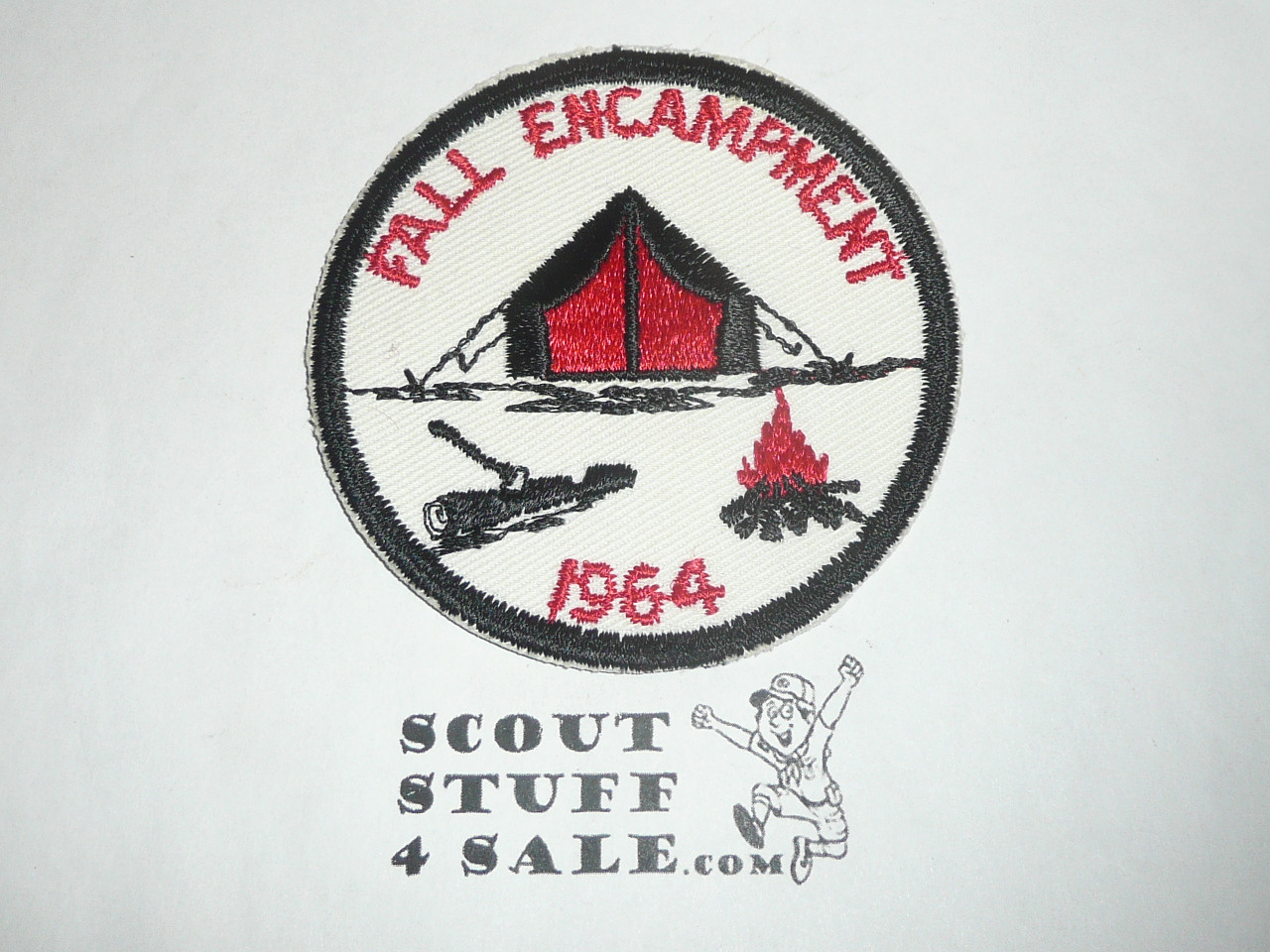 1964 Fall Encampment Patch, Generic BSA issue, wht twill, blk c/e bdr