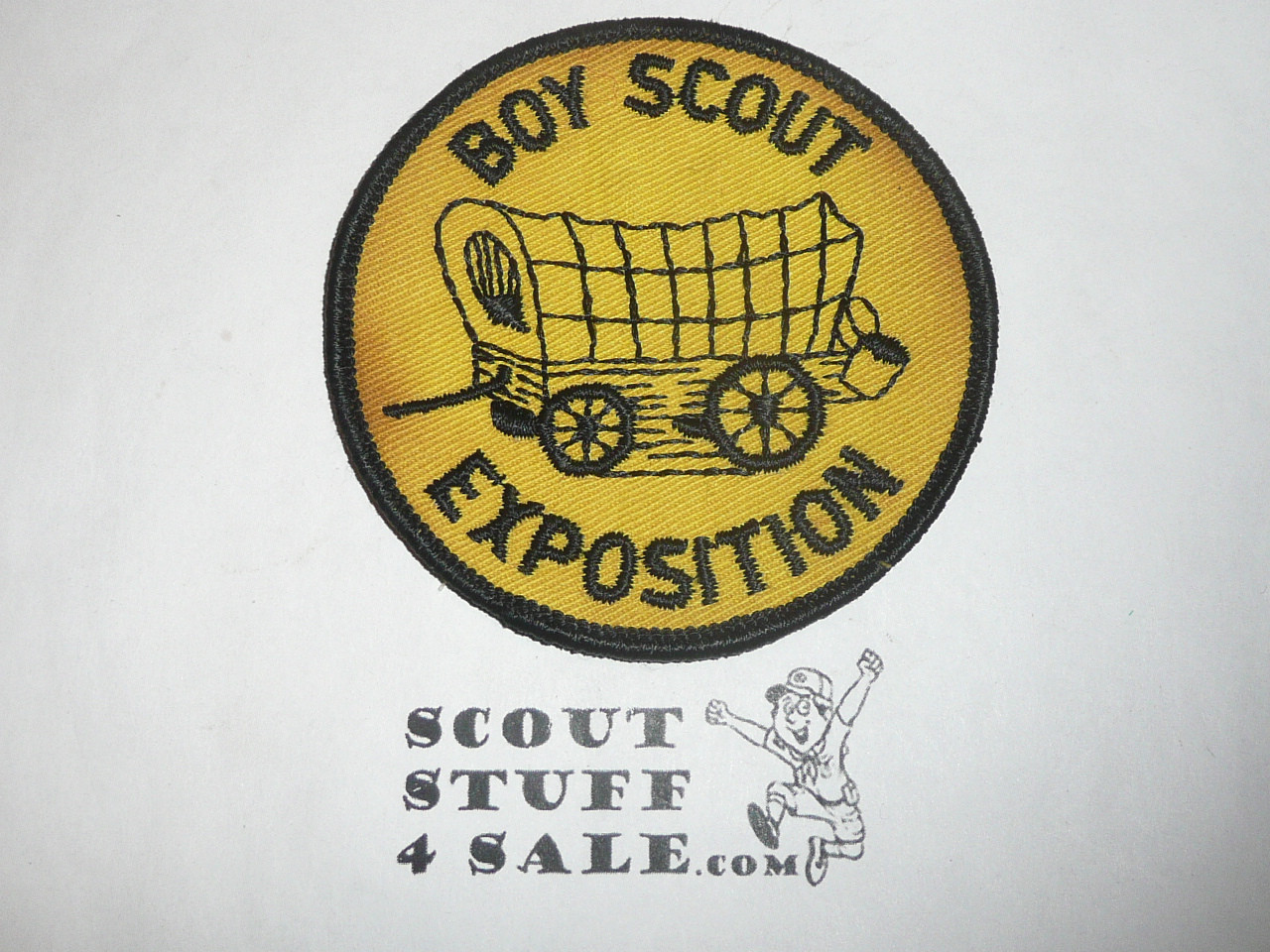 Boy Scout Exposition Patch, Generic BSA issue, yellow twill, black r/e bdr