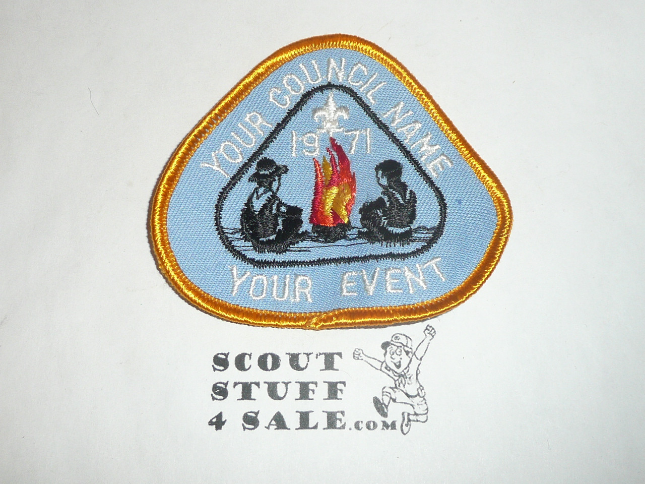 Your Council Name Sample Patch, 1971 Your Event, campfire