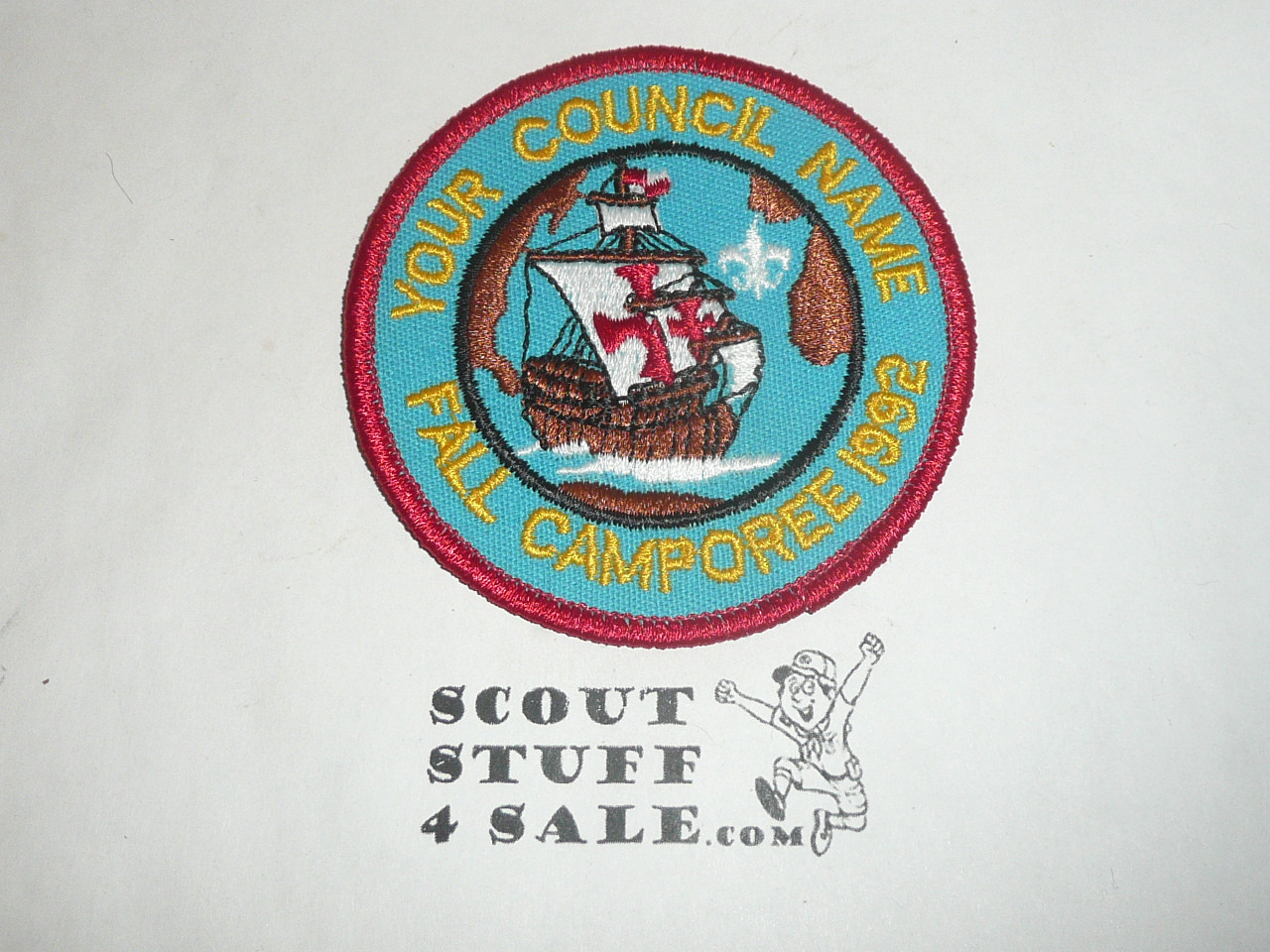 Your Council Name Sample Patch, 1992 Fall Camporee, pirate ship