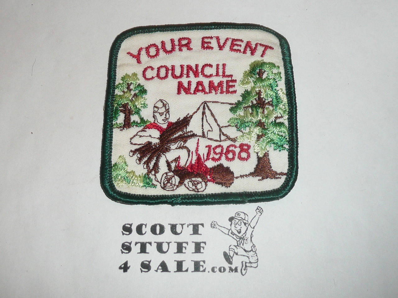 Your Council Name Sample Patch, 1968 camping scene