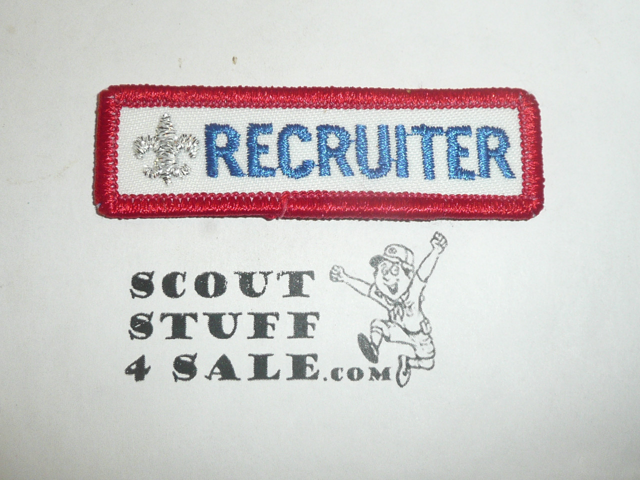 Recruiter Patch, white twill, red r/e