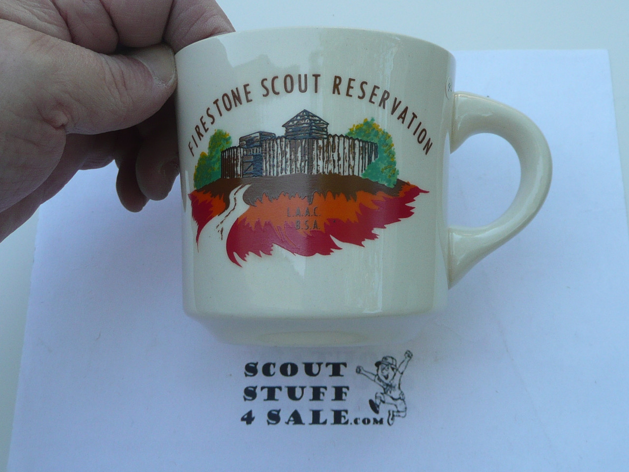 Firestone Scout Reservation Mug, late 1970's, Los Angeles Area Council