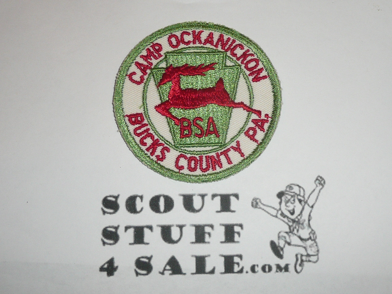 Camp Ockanickon Patch, Bucks County Council, c/e white twill