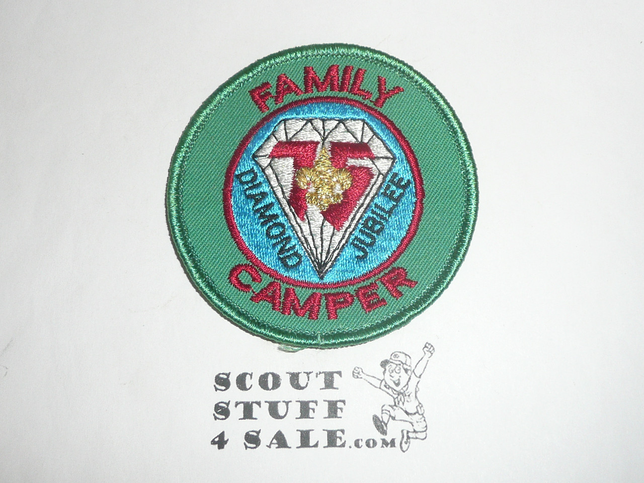 75th BSA Anniversary Patch, Family Camper (in red)