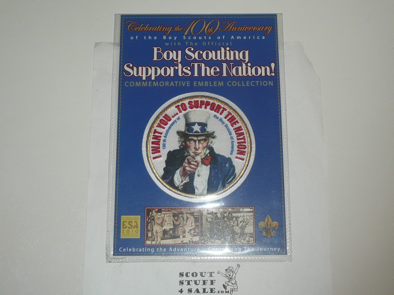2010 100th Boy Scout Anniversary Commemorative Patch, Boy Scouting Supports the Nation Series, I Want You to Support America