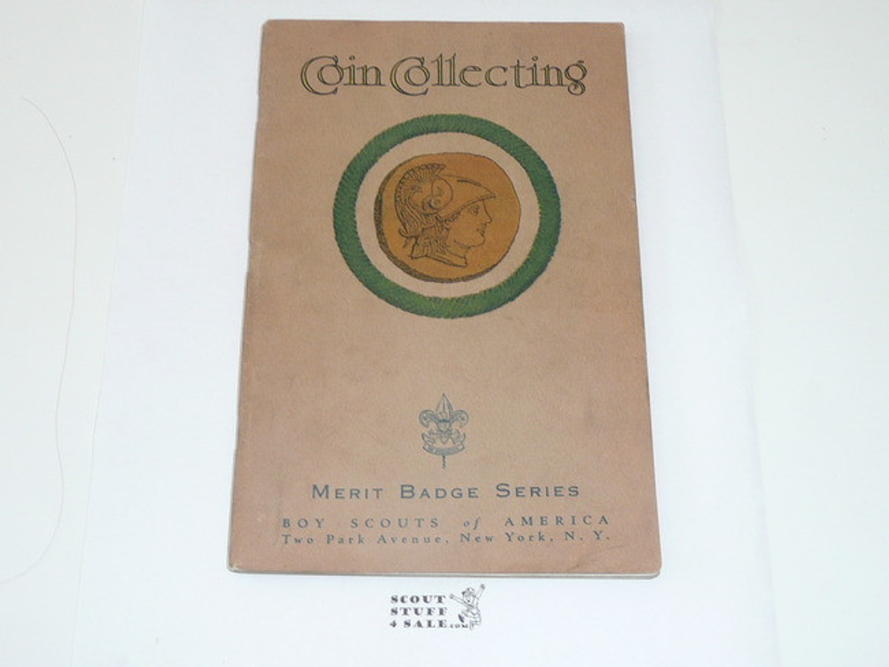 Coin Collecting Merit Badge Pamphlet, Type 3, Tan Cover, 10-38 Printing