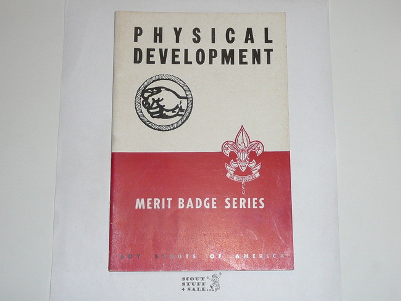 Physical Development Merit Badge Pamphlet, Type 5, Red/Wht Cover, 11-51 Printing