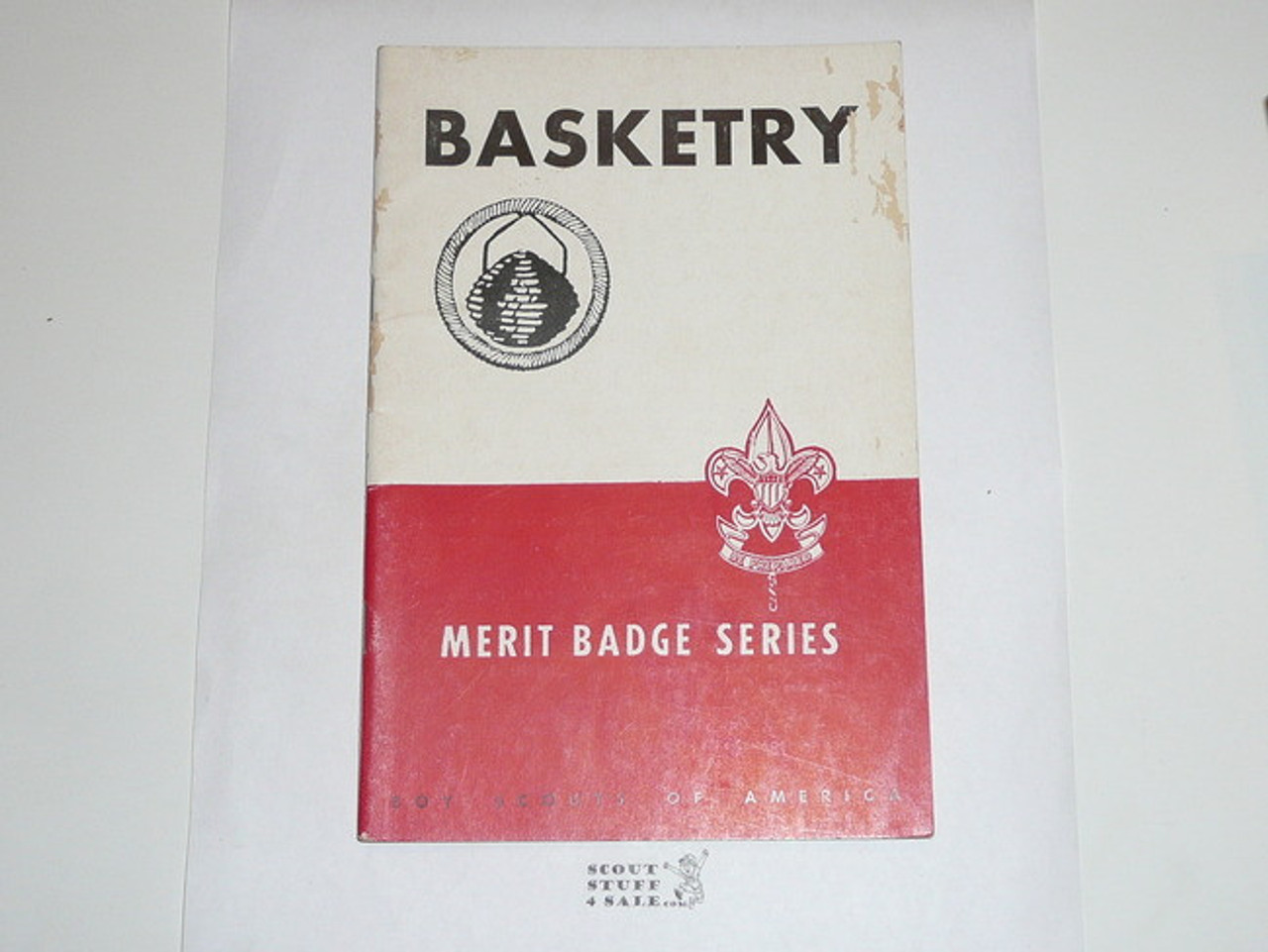 Basketry Merit Badge Pamphlet, Type 5, Red/Wht Cover, 1-52 Printing