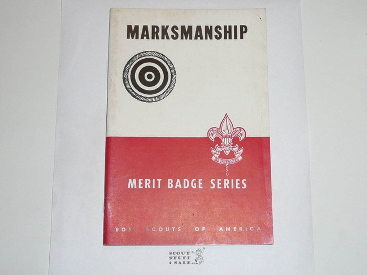 Marksmanship Merit Badge Pamphlet, Type 5, Red/Wht Cover, 7-47 Printing