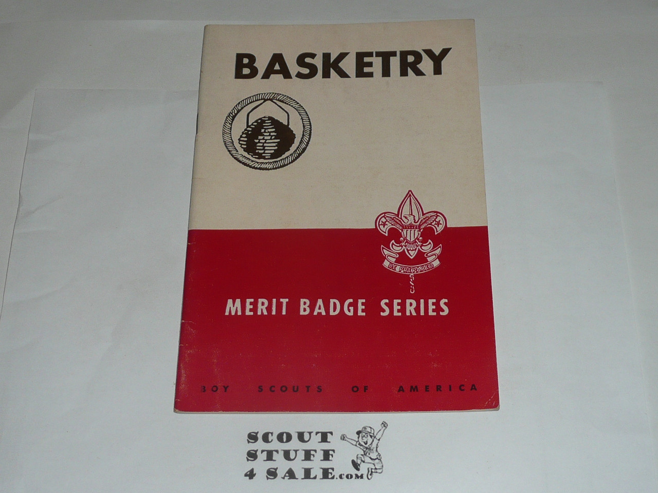 Basketry Merit Badge Pamphlet, Type 5, Red/Wht Cover, 7-50 Printing