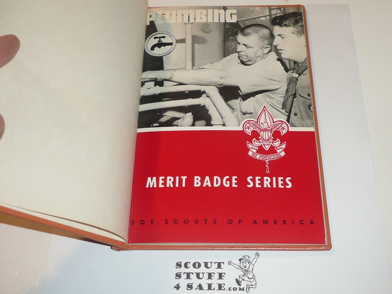 Plumbing Library Bound Merit Badge Pamphlet, Type 6, Full Picture, 10-65 Printing