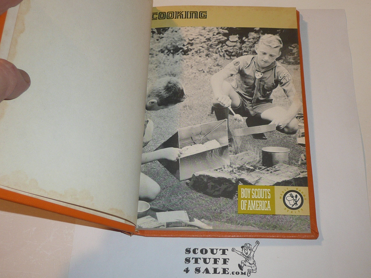 Cooking Library Bound Merit Badge Pamphlet, Type 8, Green Band Cover, 3-78 Printing