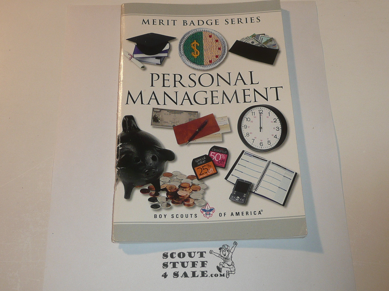 Personal Management Merit Badge Pamphlet, Type 10, Montage of Pictures Cover, 2008 Printing