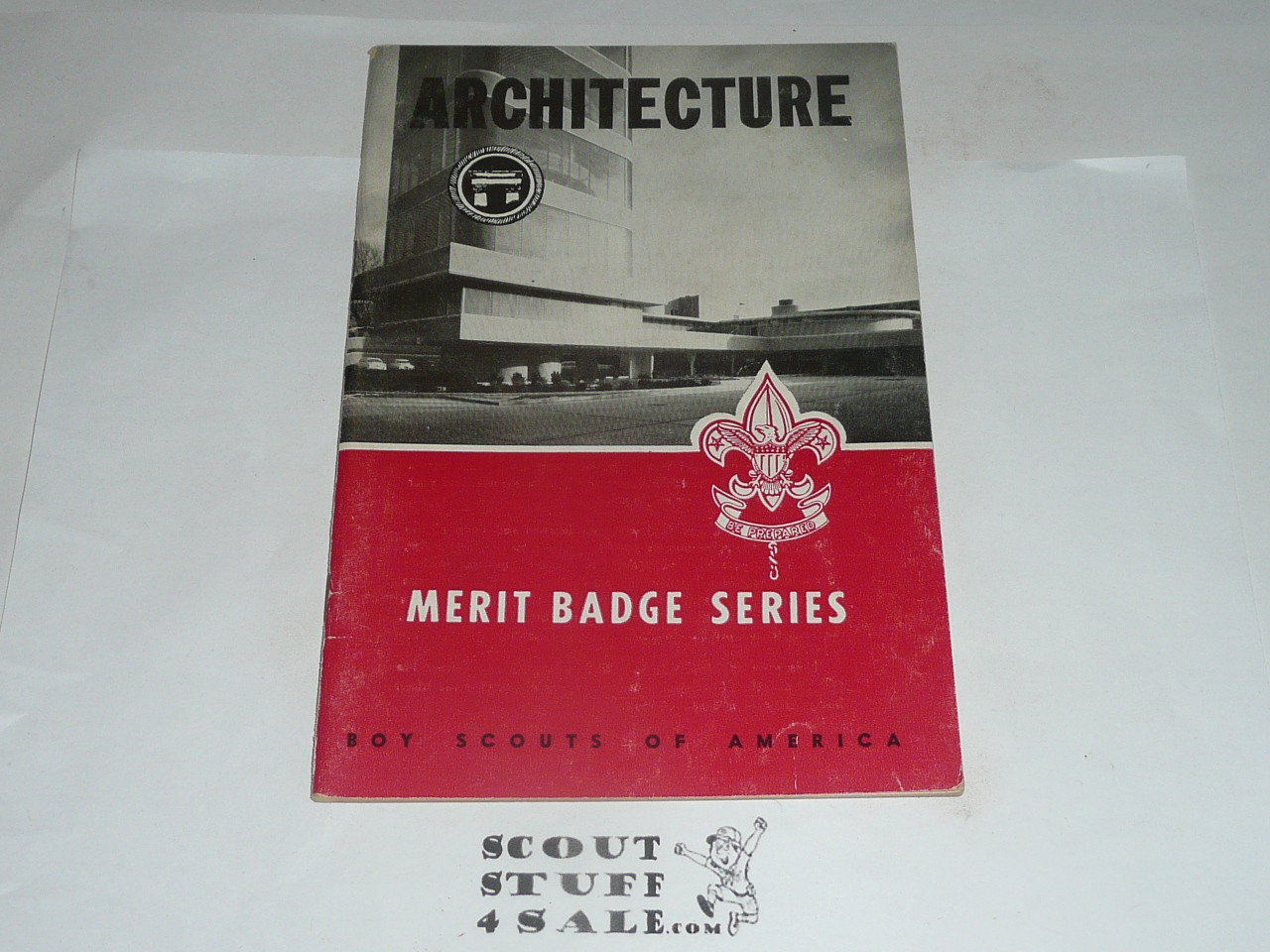 Architecture Merit Badge Pamphlet, Type 6, Picture Top Red Bottom Cover, 2-62 Printing