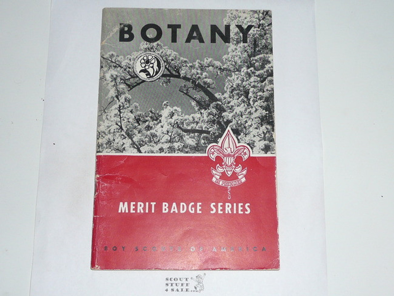 Botany Merit Badge Pamphlet, Type 6, Picture Top Red Bottom Cover, 1-56 Printing