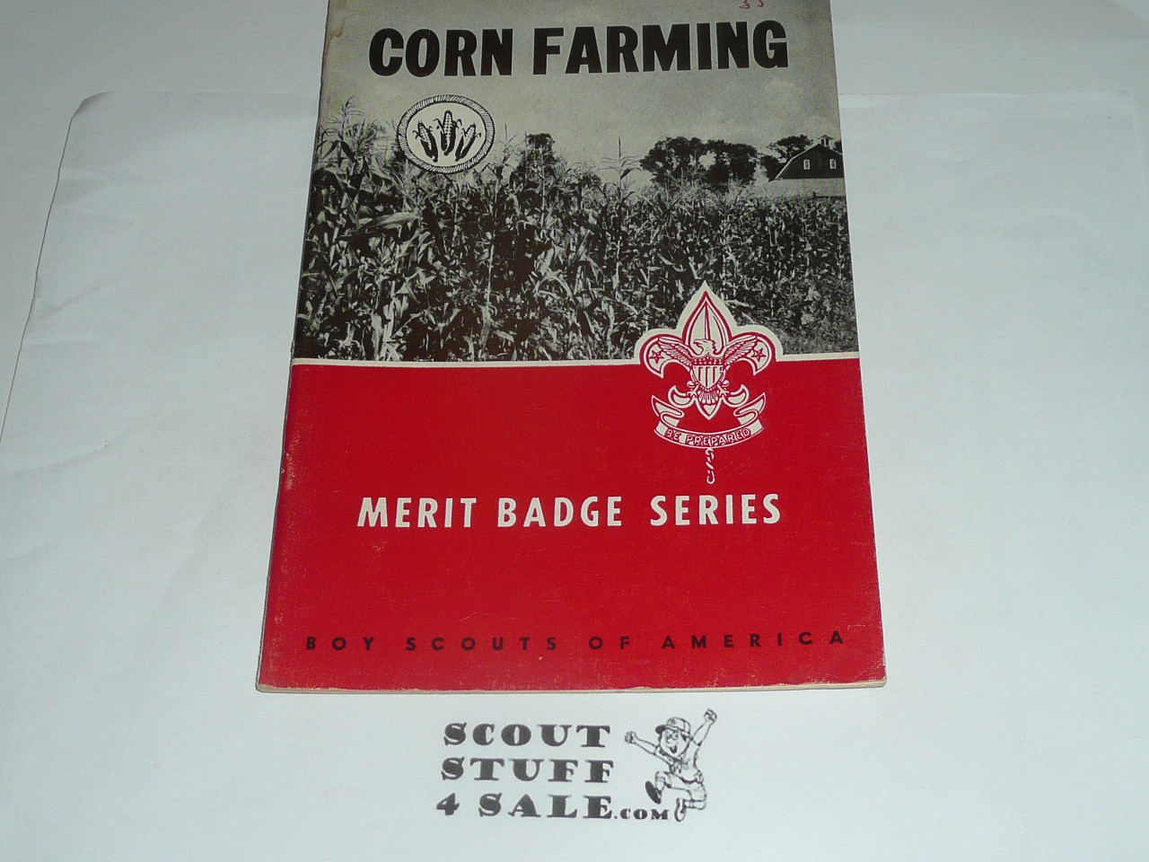 Corn Farming Merit Badge Pamphlet, Type 6, Picture Top Red Bottom Cover, 12-63 Printing