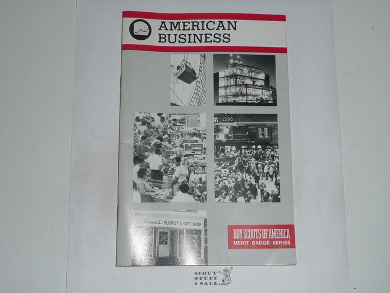 American Business Merit Badge Pamphlet, Type 9, Red Band Cover, 11-84 Printing