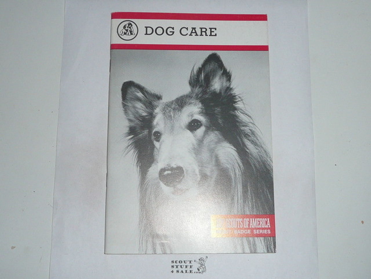 Dog Care Merit Badge Pamphlet, Type 9, Red Band Cover, 8-83 Printing