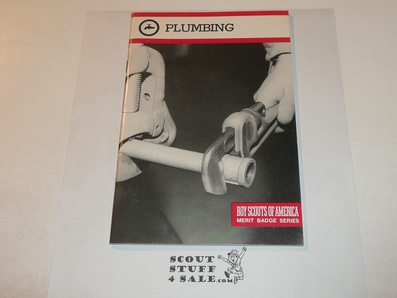 Plumbing Merit Badge Pamphlet, Type 9, Red Band Cover, 3-84 Printing