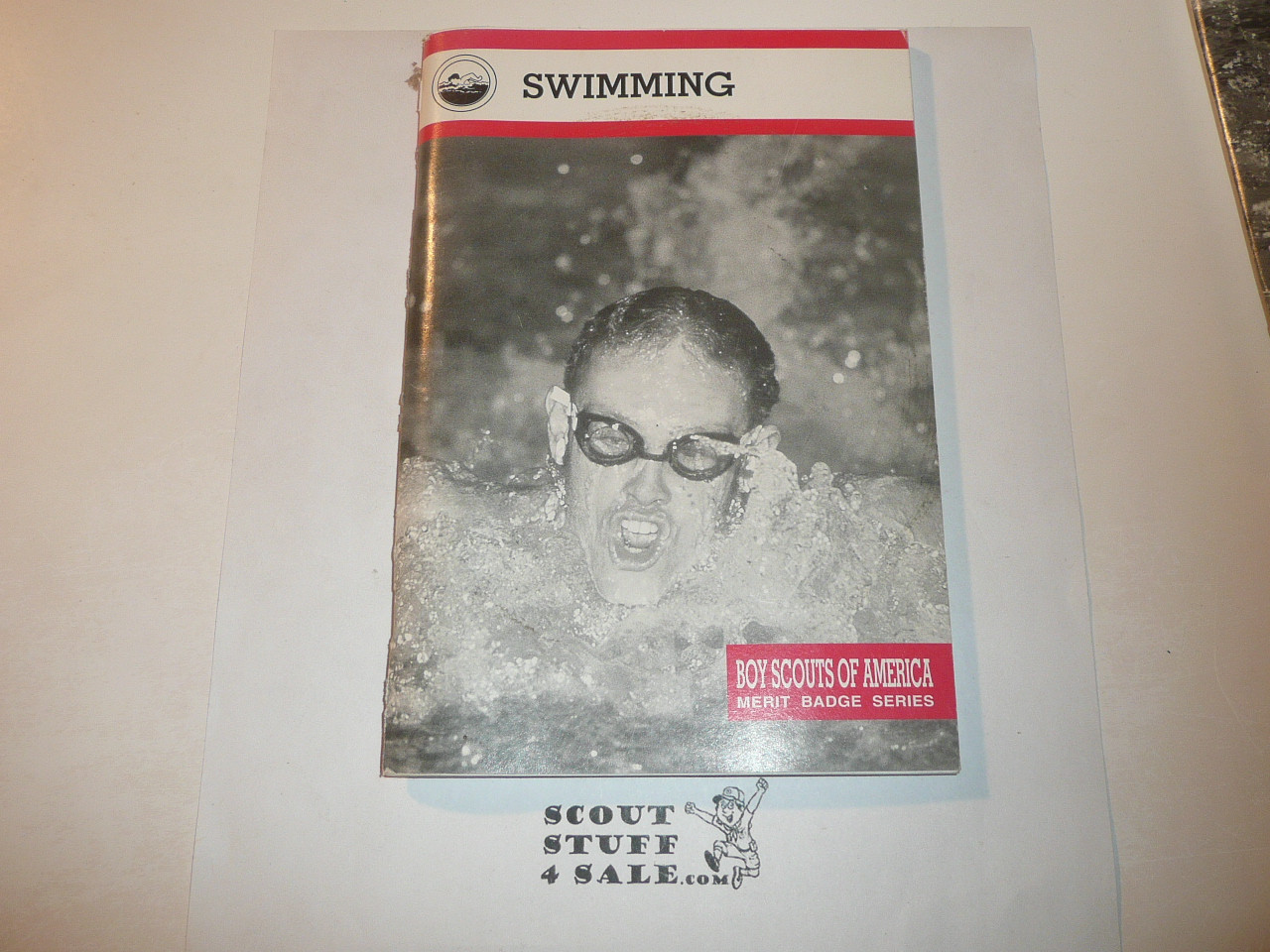 Swimming Merit Badge Pamphlet, Type 9, Red Band Cover, 2001 Printing