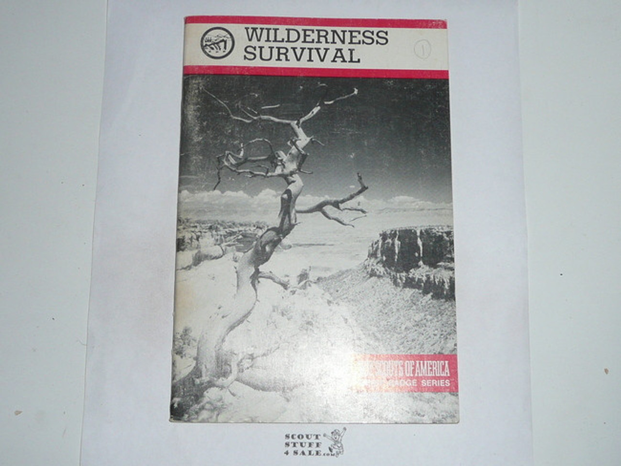 Wilderness Survival Merit Badge Pamphlet, Type 9, Red Band Cover, 3-87 Printing