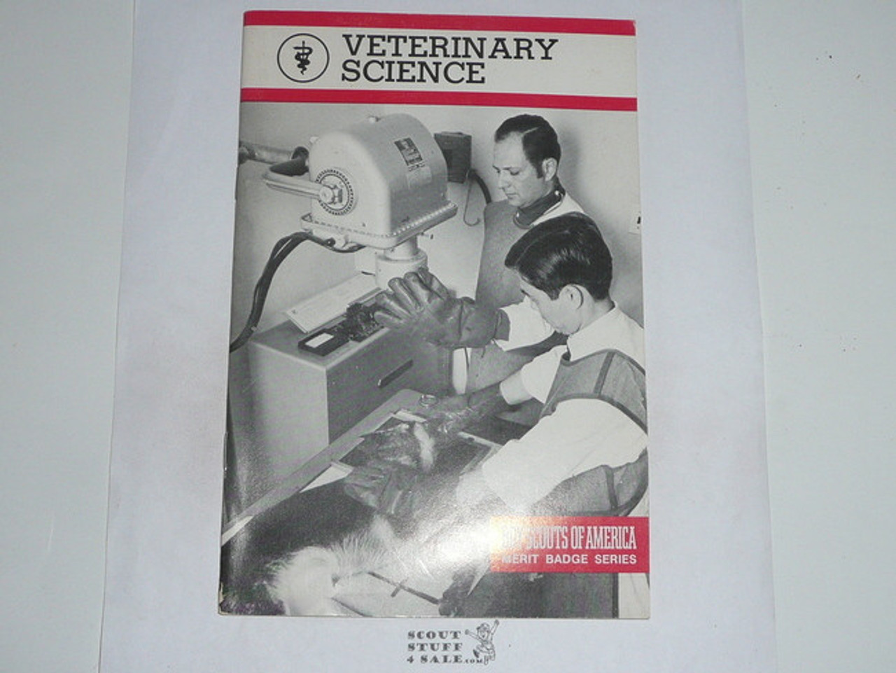 Veterinary Science Merit Badge Pamphlet, Type 9, Red Band Cover, 4-86 Printing