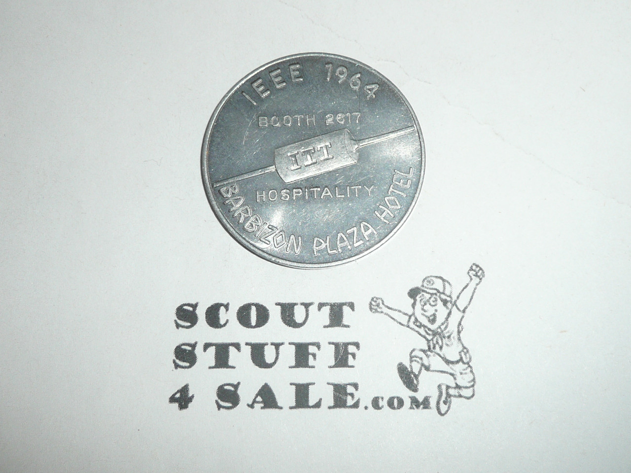 ITT Capacitor Department Hospitality Booth Coin / Token, IEEE 1964, Barbizon Plaza Hotel