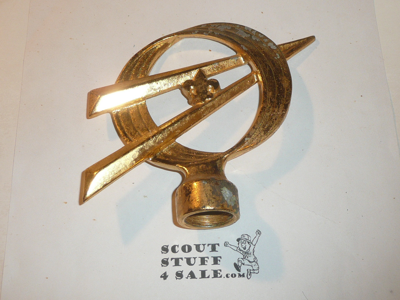 Brass plate Explorer Scout Emblem  Flag Pole Topper
