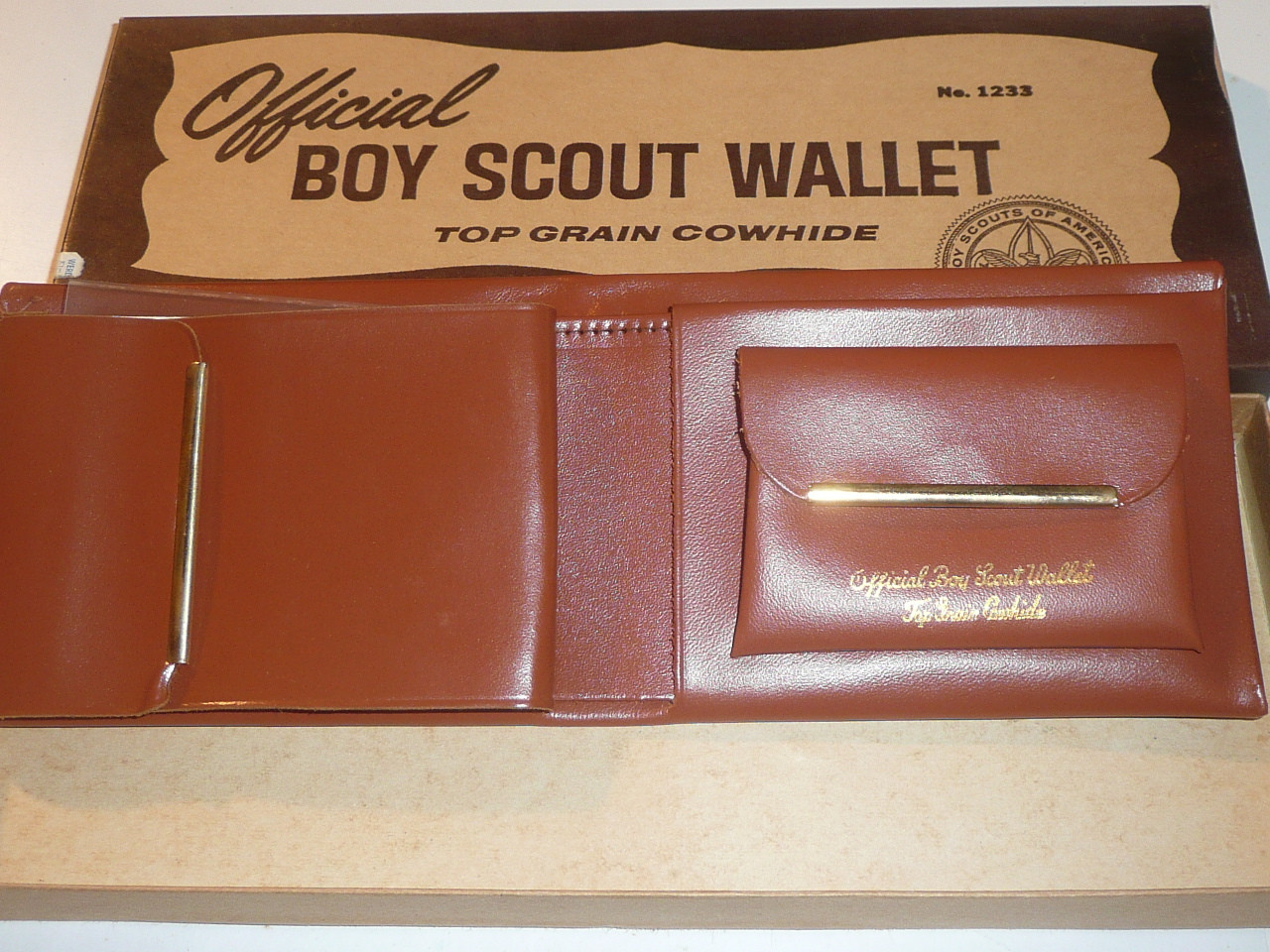 Boy Scout Leather Wallet, new in box