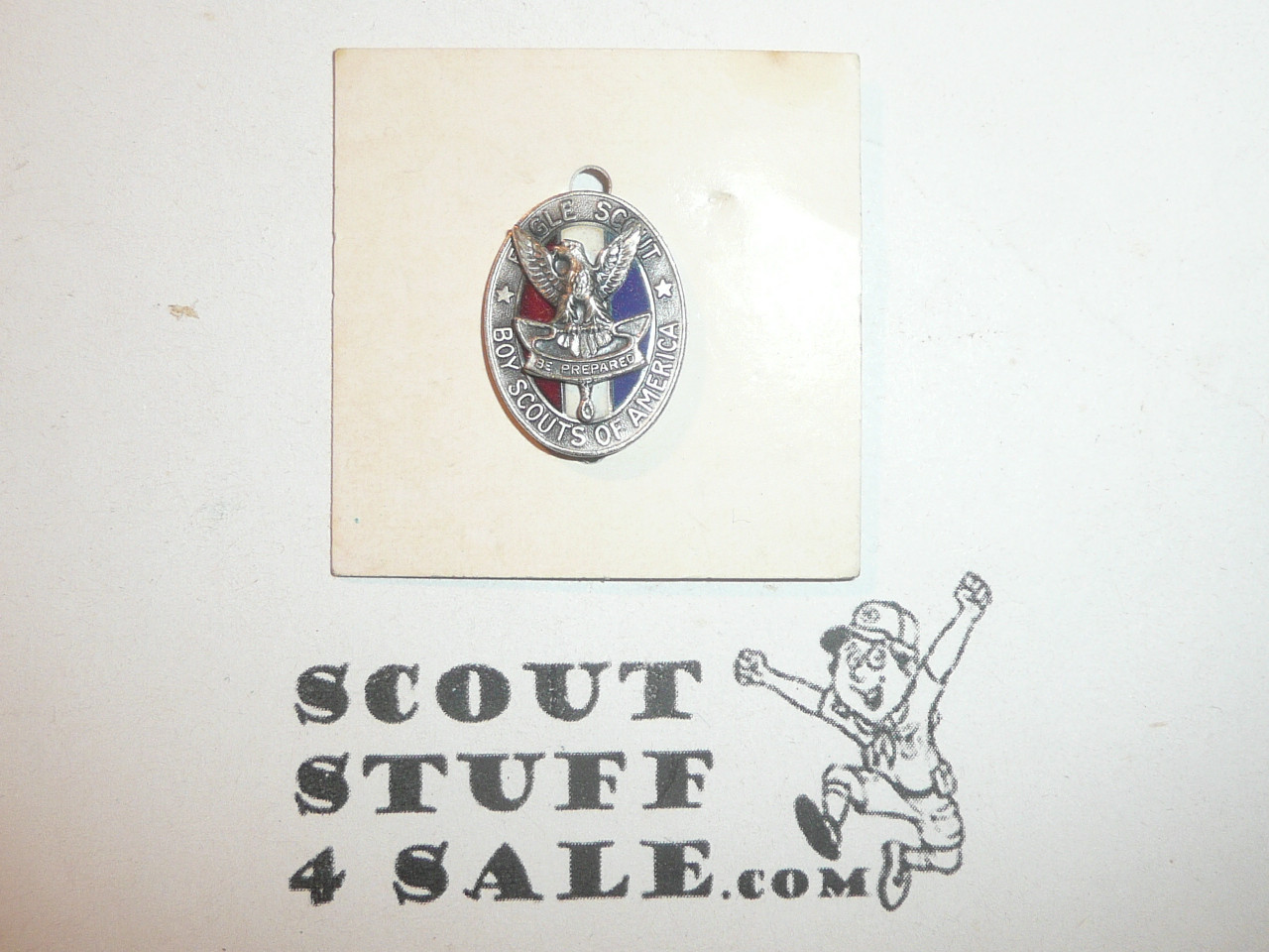 Eagle Scout Lapel Pin, 1940's STERLING Silver, Type 3 , Post Back