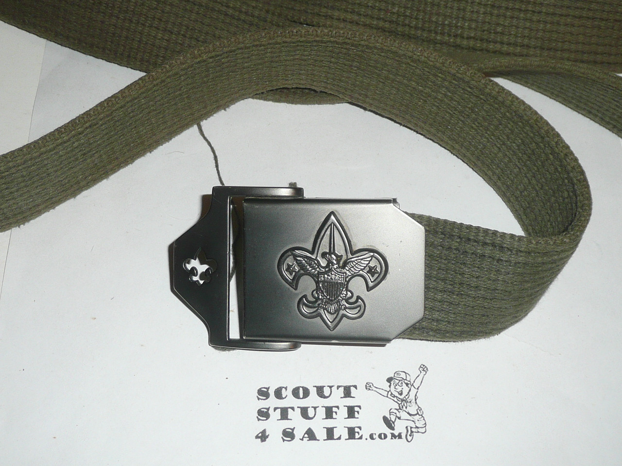 1990's Boy Scout Friction Belt Buckle with web belt, UNUSED