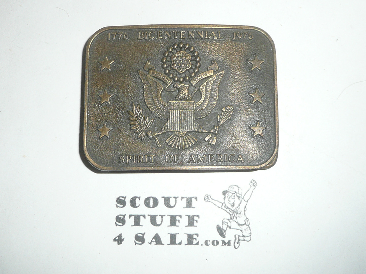 USA Bicentennial Bronze Belt Buckle, Spirit of America