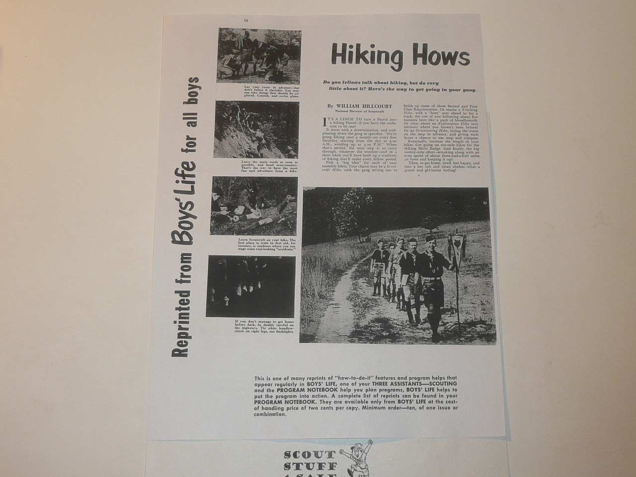 Hiking Hows, By Green Bar Bill, Boys' Life Single Topic Reprint from the 1950's - 1960's , written for Scouts, great teaching materials