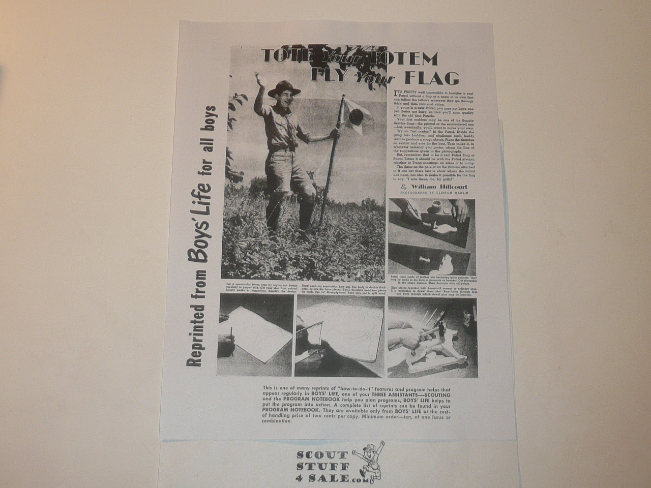 Tote Your Totem and Fly Your Flag, By Green Bar Bill, Boys' Life Single Topic Reprint from the 1950's - 1960's , written for Scouts, great teaching materials