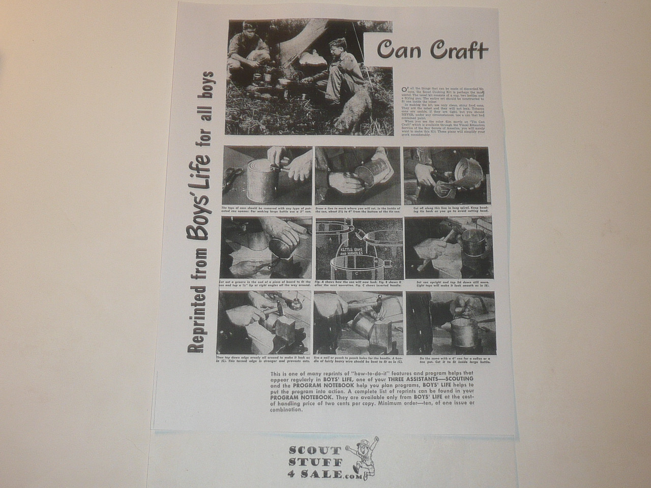 Can Craft, By Green Bar Bill, Boys' Life Single Topic Reprint from the 1950's - 1960's , written for Scouts, great teaching materials
